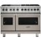 Viking - 5-Series Dual Fuel Self-Clean 48"W Sealed Burner Range - Pacific Gray-Front_Standard