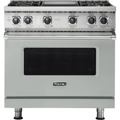 Viking - Professional 5 Series 5.1 Cu. Ft. Freestanding LP Gas Convection Range - Arctic gray