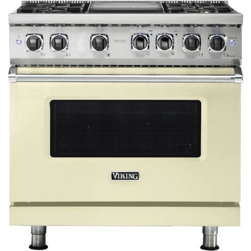 Viking - Professional 5 Series 5.6 Cu. Ft. Freestanding Dual Fuel True Convection Range with Self-Cleaning - Vanilla cream
