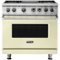Viking - 5-Series 5.6 Cu. Ft. Self-Cleaning Freestanding Dual Fuel Convection Range - Vanilla Cream-Front_Standard