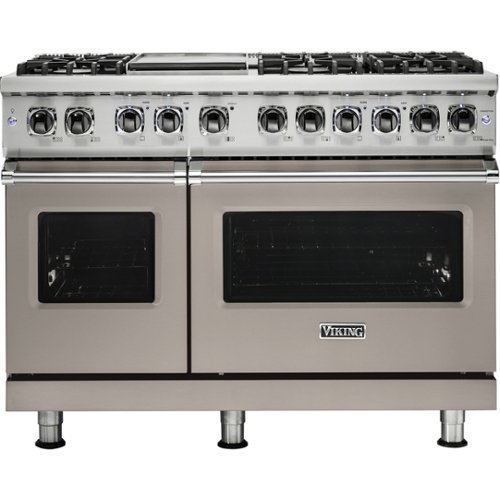 Viking - Professional 5 Series 7.3 Cu. Ft. Freestanding Double Oven Dual Fuel LP Gas True Convection Range with Self-Cleaning - Pacific Gray