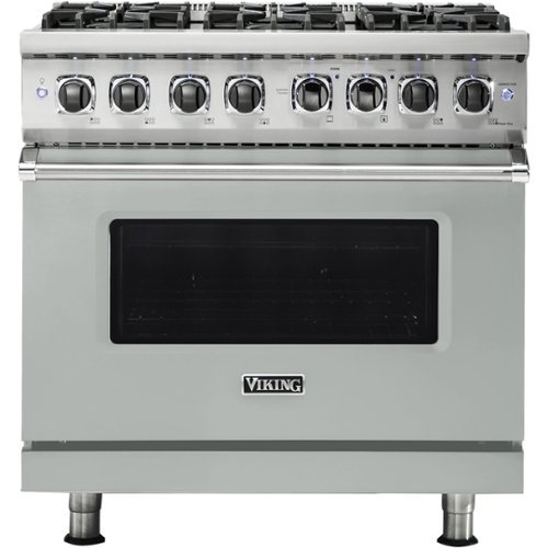 Viking - Professional 5 Series 5.6 Cu. Ft. Freestanding Dual Fuel True Convection Range with Self-Cleaning - Arctic gray