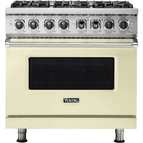 Viking - Professional 5 Series 5.6 Cu. Ft. Freestanding Dual Fuel True Convection Range with Self-Cleaning - Vanilla cream