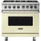 Viking - 5-Series 5.6 Cu. Ft. Self-Cleaning Freestanding Dual Fuel Convection Range - Vanilla Cream-Front_Standard
