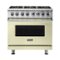 Viking - Freestanding 7 Series Dual Fuel Self-Clean 36"W Range - Vanilla Cream-Front_Standard
