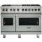 Viking - 5-Series Dual Fuel Self-Clean 48"W Sealed Burner Range - Arctic Gray-Front_Standard