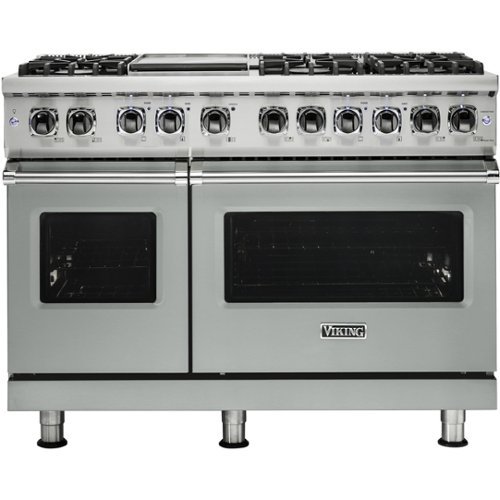 Viking - Professional 5 Series Freestanding Double Oven Dual Fuel True Convection Range with Self-Cleaning - Arctic gray