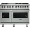 Viking - 5-Series Dual Fuel Self-Clean 48"W Sealed Burner Range - Arctic Gray-Front_Standard