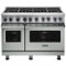 Viking - 48"W 7-Series Dual Fuel Self-Clean Range-8 Burners - Arctic Gray-Front_Standard