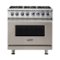 Viking - Freestanding 7 Series Dual Fuel Self-Clean 36"W Range - Pacific Gray-Front_Standard