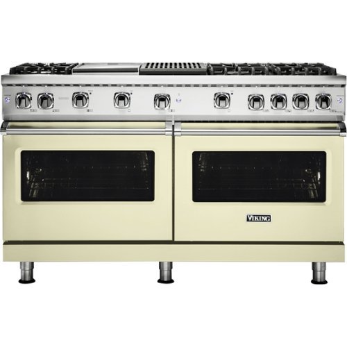 Viking - Professional 5 Series Freestanding Double Oven Gas Convection Range - Vanilla cream