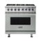 Viking - Freestanding 7 Series Dual Fuel Self-Clean 36"W Range - Arctic Gray-Front_Standard