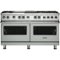 Viking - 5-Series Dual Fuel Self-Clean 60"W Sealed Burner Range - Arctic Gray-Front_Standard