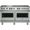 Viking - 5-Series Dual Fuel Self-Clean 60"W Sealed Burner Range - Arctic Gray-Front_Standard
