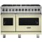 Viking - 5-Series Dual Fuel Self-Clean 48"W Sealed Burner Range - Vanilla Cream-Front_Standard
