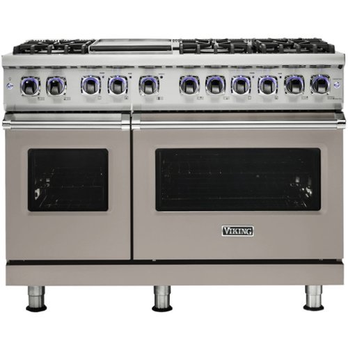 Viking - 48"W 7-Series Dual Fuel Self-Clean Range-6 Burners + Griddle - Pacific Gray