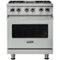Viking - 5-Series 4.7 Cu. Ft. Self-Cleaning Freestanding Dual Fuel Convection Range - Arctic Gray-Front_Standard