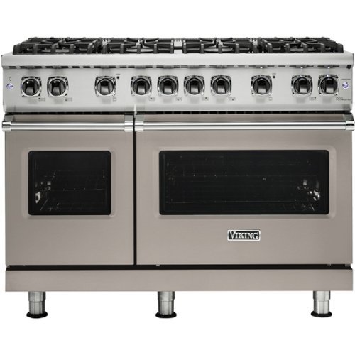Viking - Professional 5 Series 6.1 Cu. Ft.  Freestanding Double Oven LP Gas Convection Range - Pacific Gray