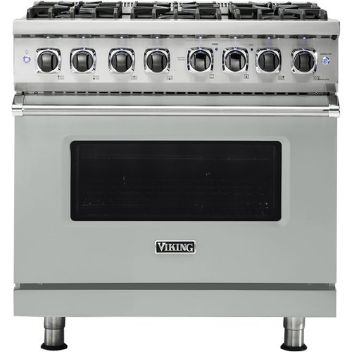 Viking - Professional 5 Series 5.6 Cu. Ft. Freestanding Dual Fuel LP Gas True Convection Range with Self-Cleaning - Arctic gray