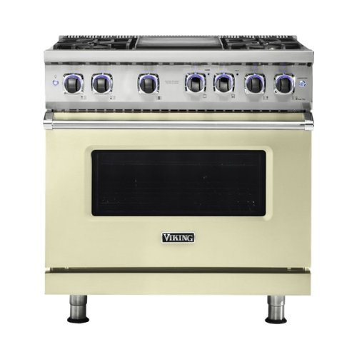 Viking - Professional 7 Series 5.1 Cu. Ft. Freestanding LP Gas Convection Range - Vanilla cream