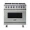 Viking - Freestanding 7 Series Dual Fuel Self-Clean 36"W Range - Arctic Gray-Front_Standard