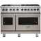 Viking - 5-Series Dual Fuel Self-Clean 60"W Sealed Burner Range - Pacific Gray-Front_Standard