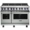 Viking - 48"W 7-Series Dual Fuel Self-Clean Range-8 Burners-LP - Arctic Gray-Front_Standard
