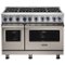 Viking - 48"W 7-Series Dual Fuel Self-Clean Range-8 Burners-LP - Pacific Gray-Front_Standard