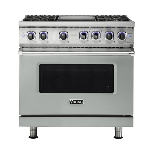 Viking - Professional 7 Series 5.6 Cu. Ft. Freestanding Dual Fuel LP Gas True Convection Range with Self-Cleaning - Arctic gray