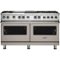 Viking - 5-Series Dual Fuel Self-Clean 60"W Sealed Burner Range - Pacific Gray-Front_Standard