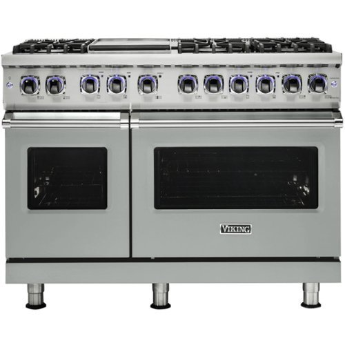 Viking - Professional 7 Series Freestanding Double Oven Gas Convection Range - Arctic gray