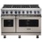 Viking - 48"W 7-Series Dual Fuel Self-Clean Range-8 Burners - Pacific Gray-Front_Standard