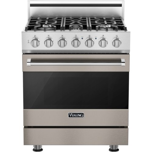 Viking - 3 Series 4.7 Cu. Ft. Freestanding Dual Fuel True Convection Range with Self-Cleaning - Pacific Gray