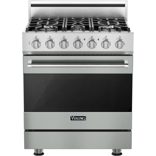 Viking - 3 Series 4.7 Cu. Ft. Freestanding Dual Fuel LP Gas True Convection Range with Self-Cleaning - Arctic gray