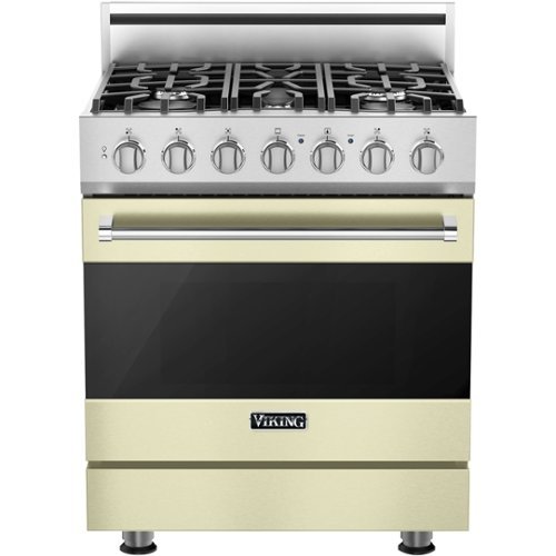 Viking - 3 Series 4.0 Cu. Ft. Freestanding Gas Convection Range with Self-Cleaning - Vanilla cream