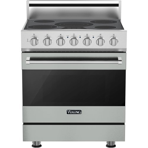 Viking - 3 Series 4.7 Cu. Ft. Freestanding Electric True Convection Range with Self-Cleaning - Arctic gray
