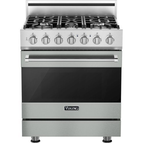 Viking - 3 Series 4.7 Cu. Ft. Freestanding Dual Fuel True Convection Range with Self-Cleaning - Arctic gray