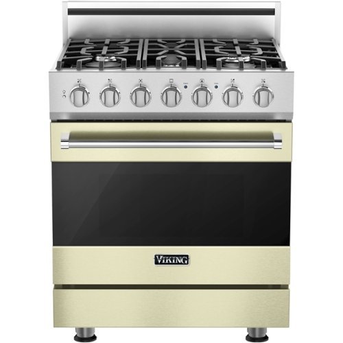 Viking - 3 Series 4.7 Cu. Ft. Freestanding Dual Fuel LP Gas True Convection Range with Self-Cleaning - Vanilla cream