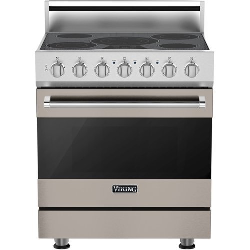 Viking - 3 Series 4.7 Cu. Ft. Freestanding Electric True Convection Range with Self-Cleaning - Pacific Gray