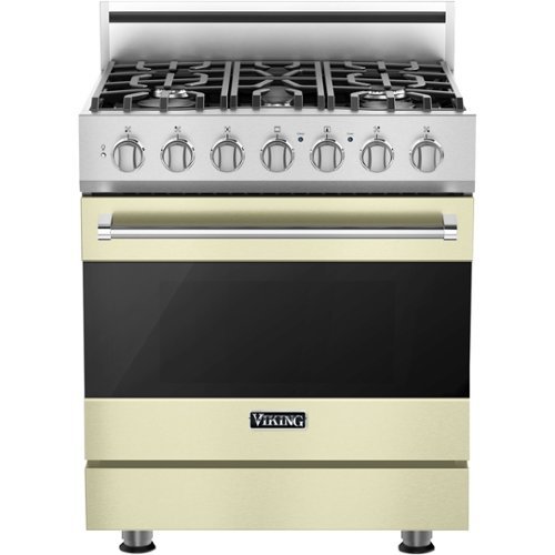 Viking - 3 Series 4.0 Cu. Ft. Freestanding LP Gas Convection Range with Self-Cleaning - Vanilla cream