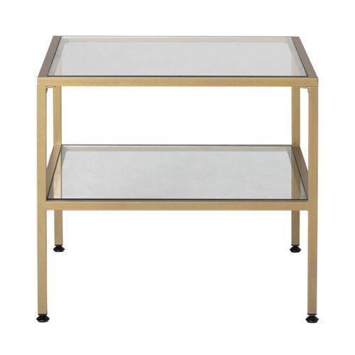 Studio Designs - Camber Square Modern Tempered Glass End Table - Clear