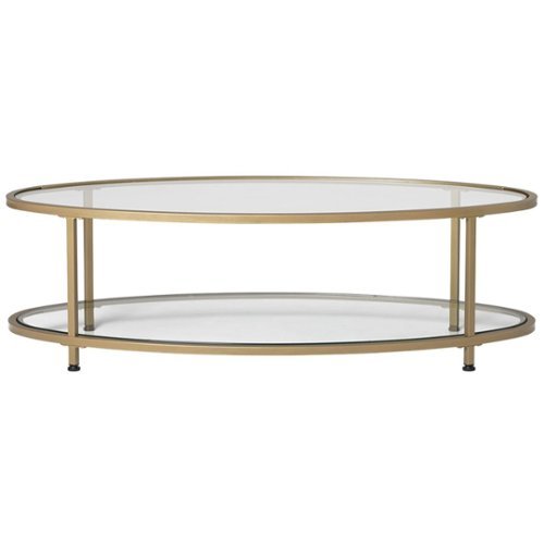 Studio Designs - Camber Oval Modern Tempered Glass Coffee Table - Clear