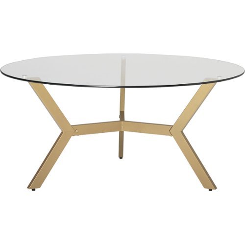 Studio Designs - ArchTech Round Mid-Century Modern Tempered Glass Coffee Table - Clear