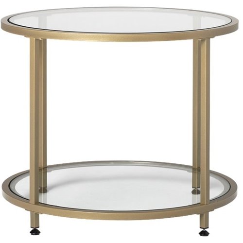 Studio Designs - Camber Round Modern Tempered Glass End Table - Clear
