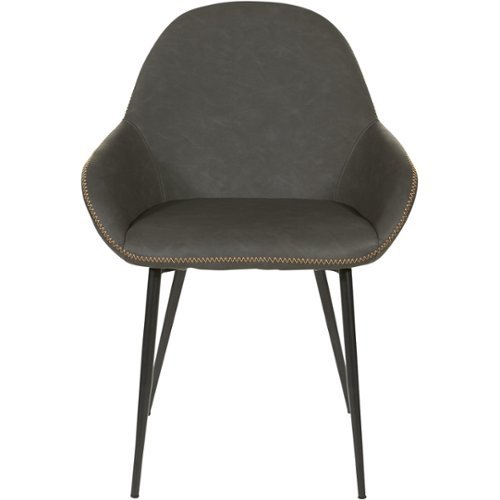 Office Star Products - Mid-Century Powder-Coated Metal Chair - Smoke