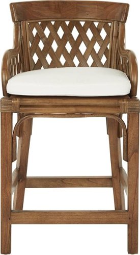 

OSP Home Furnishings - Plantation Wood Counter Stool - Brown Rattan