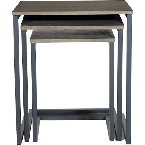 OSP Home Furnishings - Seville Rectangular Steel and Wood Nesting Table (Set of 3) - Taupe Gray