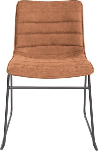 

OSP Home Furnishings - Halo Metal and Faux Leather Stacking Chair Set of 2 - Sand