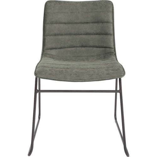 AveSix - Halo Metal and Faux Leather Stacking Chair (Set of 2) - Olive