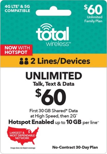 Total Wireless - $60 Unlimited Family 30-Day Plan Card - Green-Front_Standard 